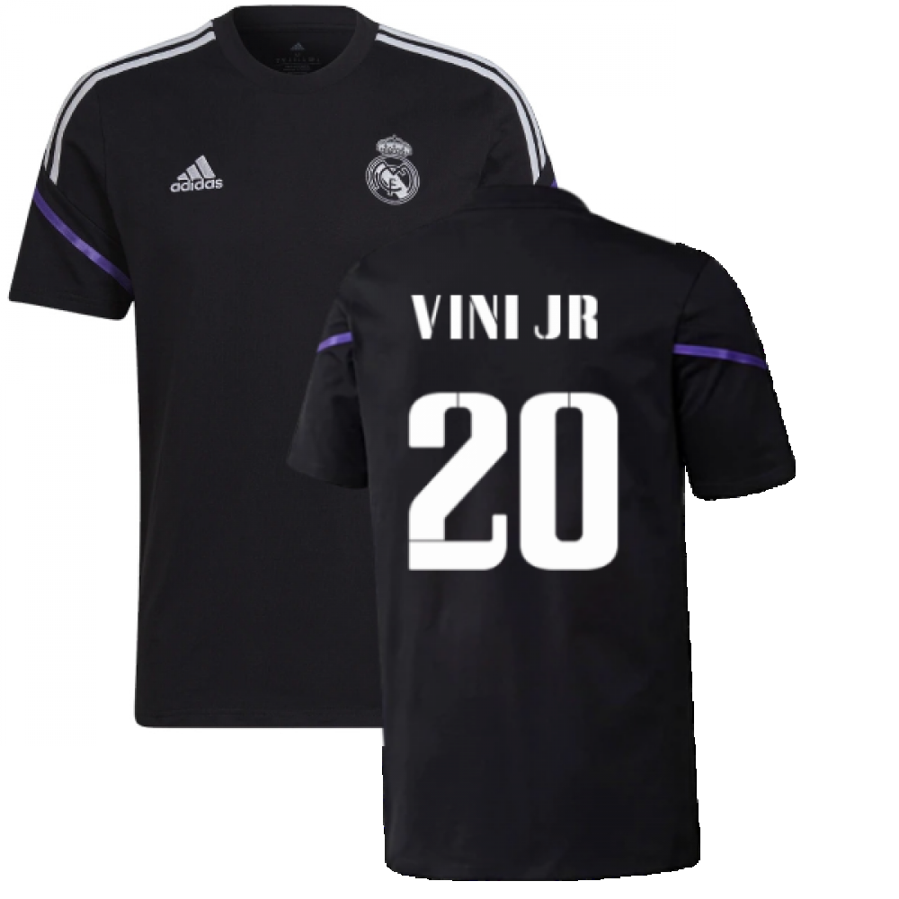 2022-2023 Real Madrid Training Tee (Black) (VINI JR 20)