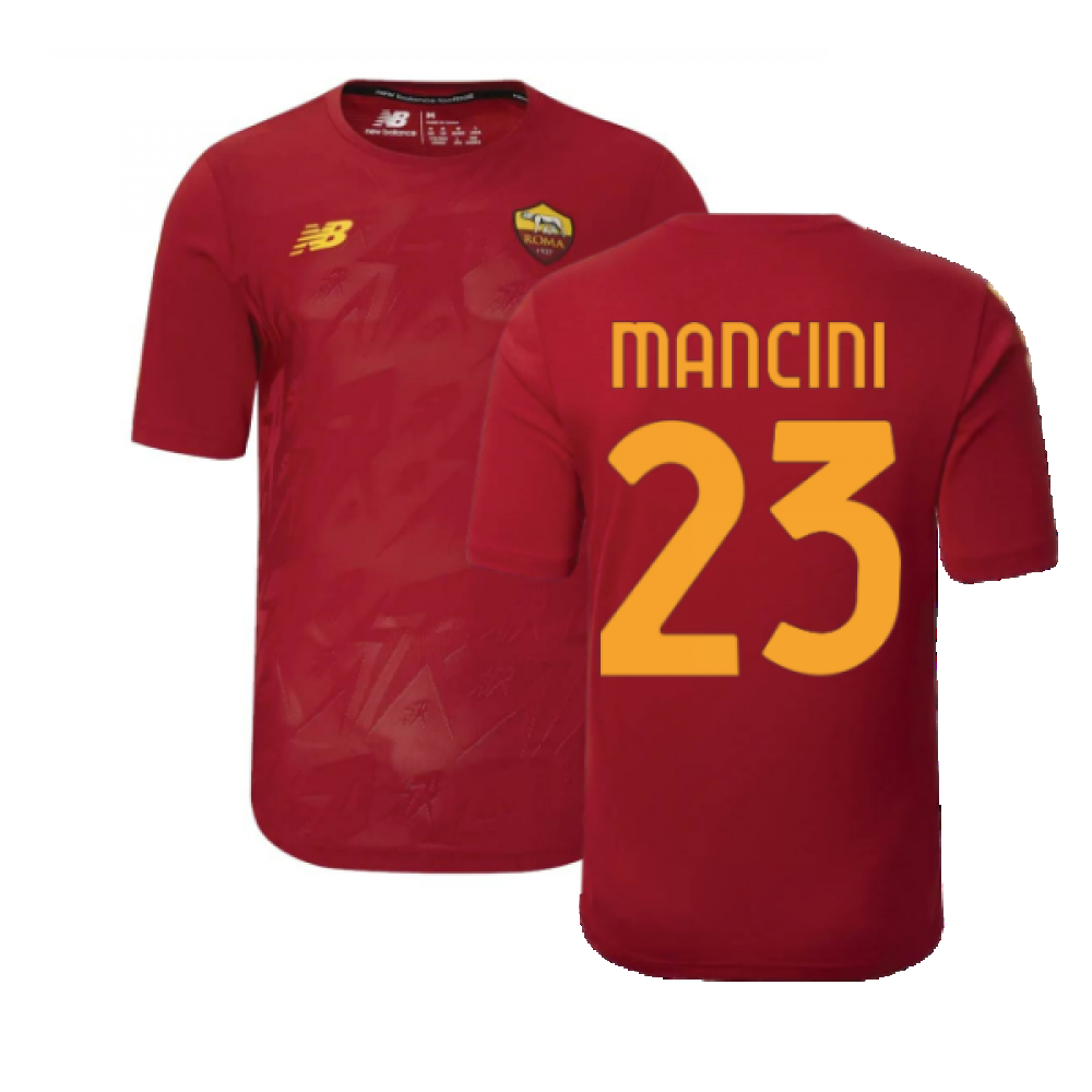 2022-2023 Roma Pre-Game Warmup Jersey (Home) (MANCINI 23)