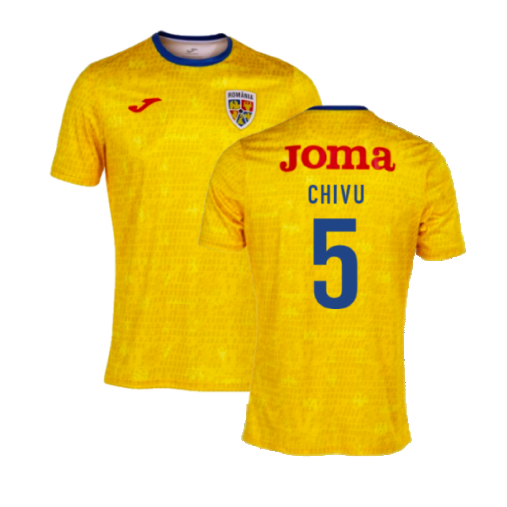 2022-2023 Romania Pre-Match Warm Up Shirt (Yellow) (CHIVU 5)