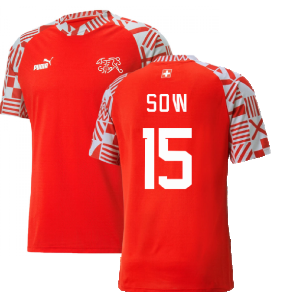 2022-2023 Switzerland Pre-Match Jersey (Red) (Sow 15)