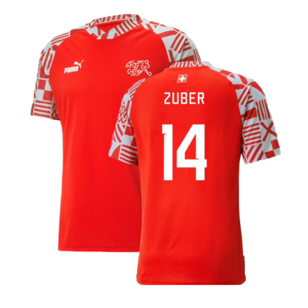 2022-2023 Switzerland Pre-Match Shirt (Red) (ZUBER 14)