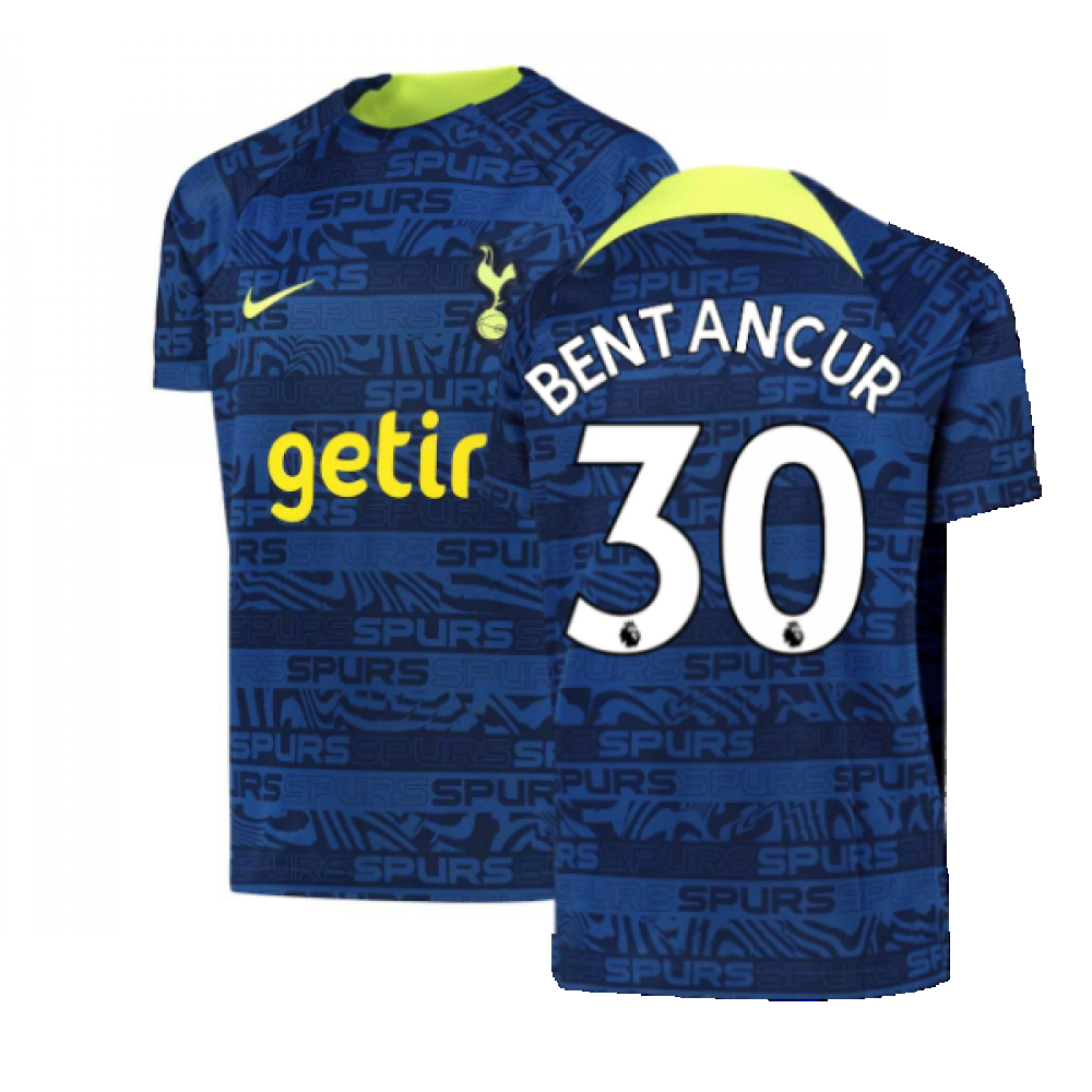 2022-2023 Tottenham Pre-Match Training Shirt (Indigo) (BENTANCUR 30)