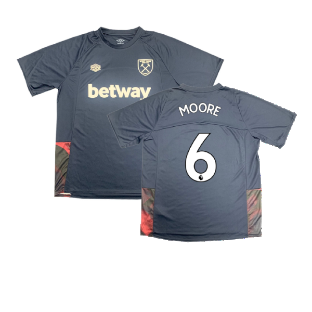 2022-2023 West Ham Training Jersey (S) - Blue Glow (MOORE 6)