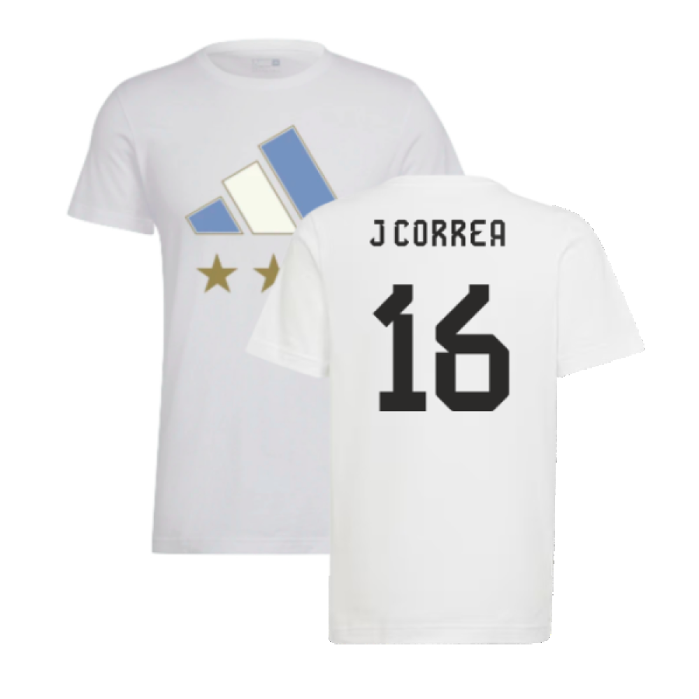 2022 Argentina World Cup Winners Tee (White) (J CORREA 16)