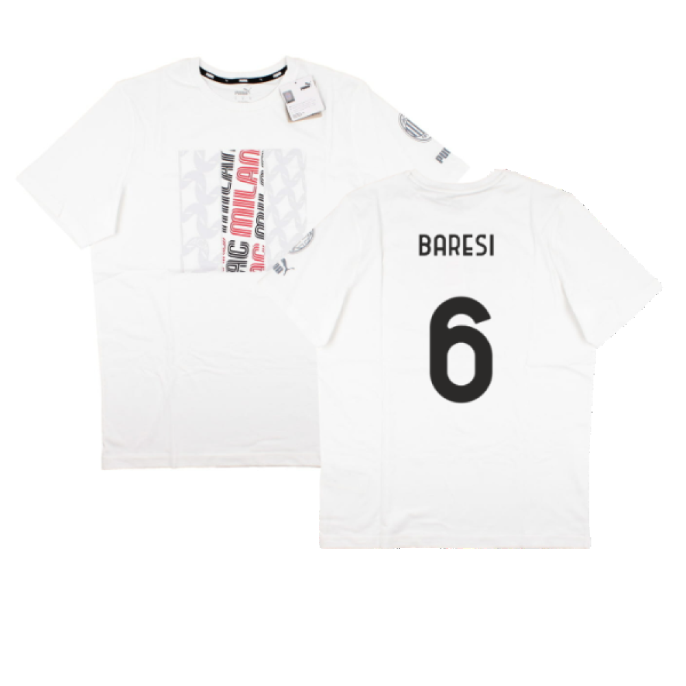 2023-2024 AC Milan FtblCore Graphic Tee (Grey) (Baresi 6)