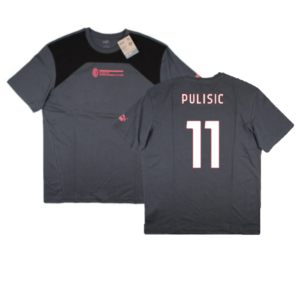 2023-2024 AC Milan FtblCulture Tee (Grey) (Pulisic 11)