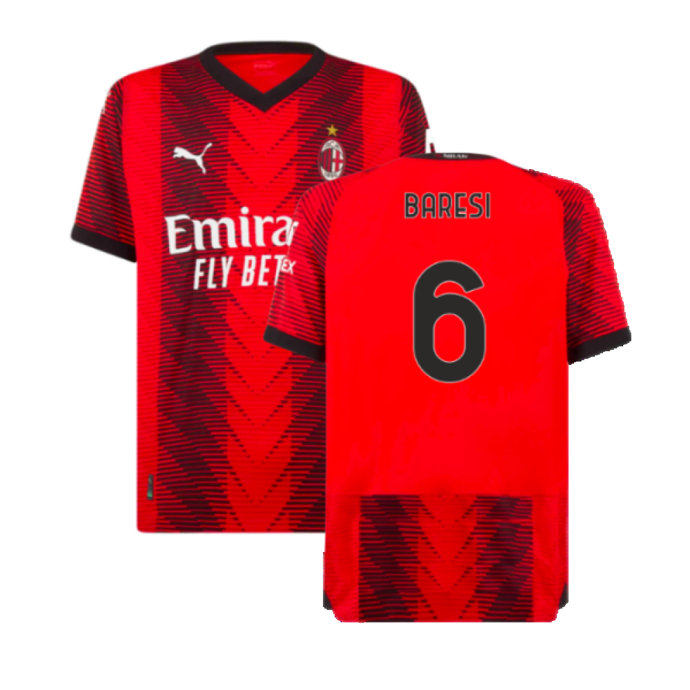 2023-2024 AC Milan Home Authentic Shirt (Baresi 6)