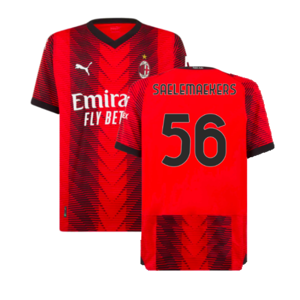 2023-2024 AC Milan Home Authentic Shirt (Saelemaekers 56)