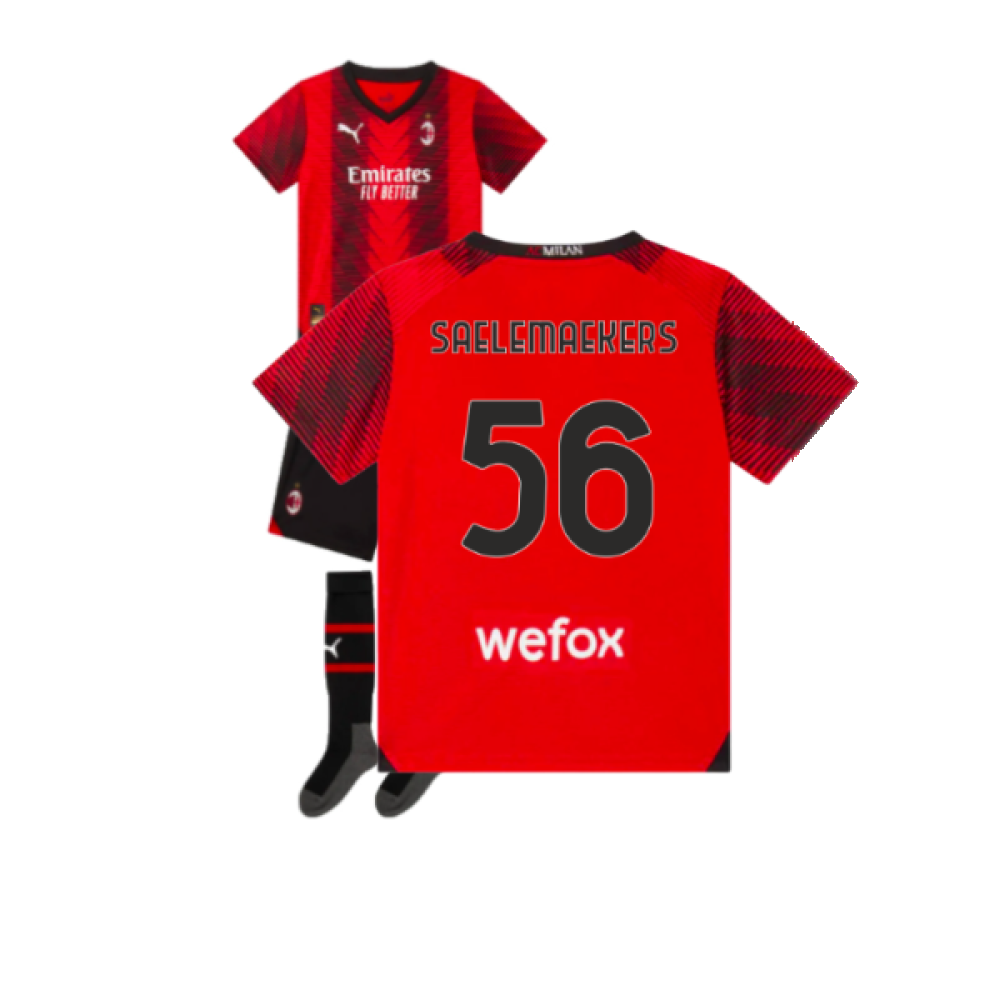 2023-2024 AC Milan Home Mini Kit (Saelemaekers 56)