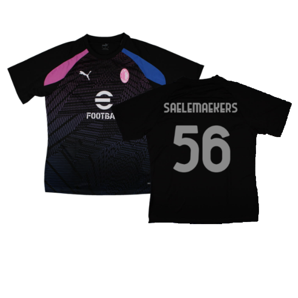 2023-2024 AC Milan Pre-Match Jersey (Black) (Saelemaekers 56)