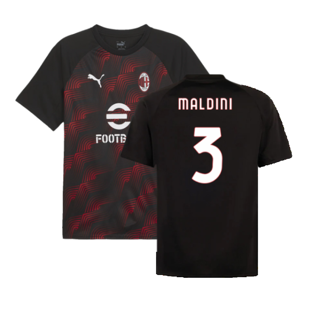 2023-2024 AC Milan Prematch SS Jersey (Black) (Maldini 3)