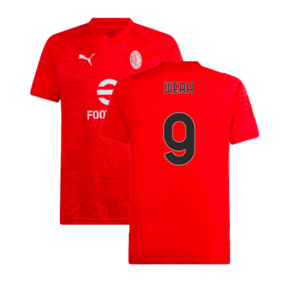 2023-2024 AC Milan Training Jersey (Red) (Weah 9)