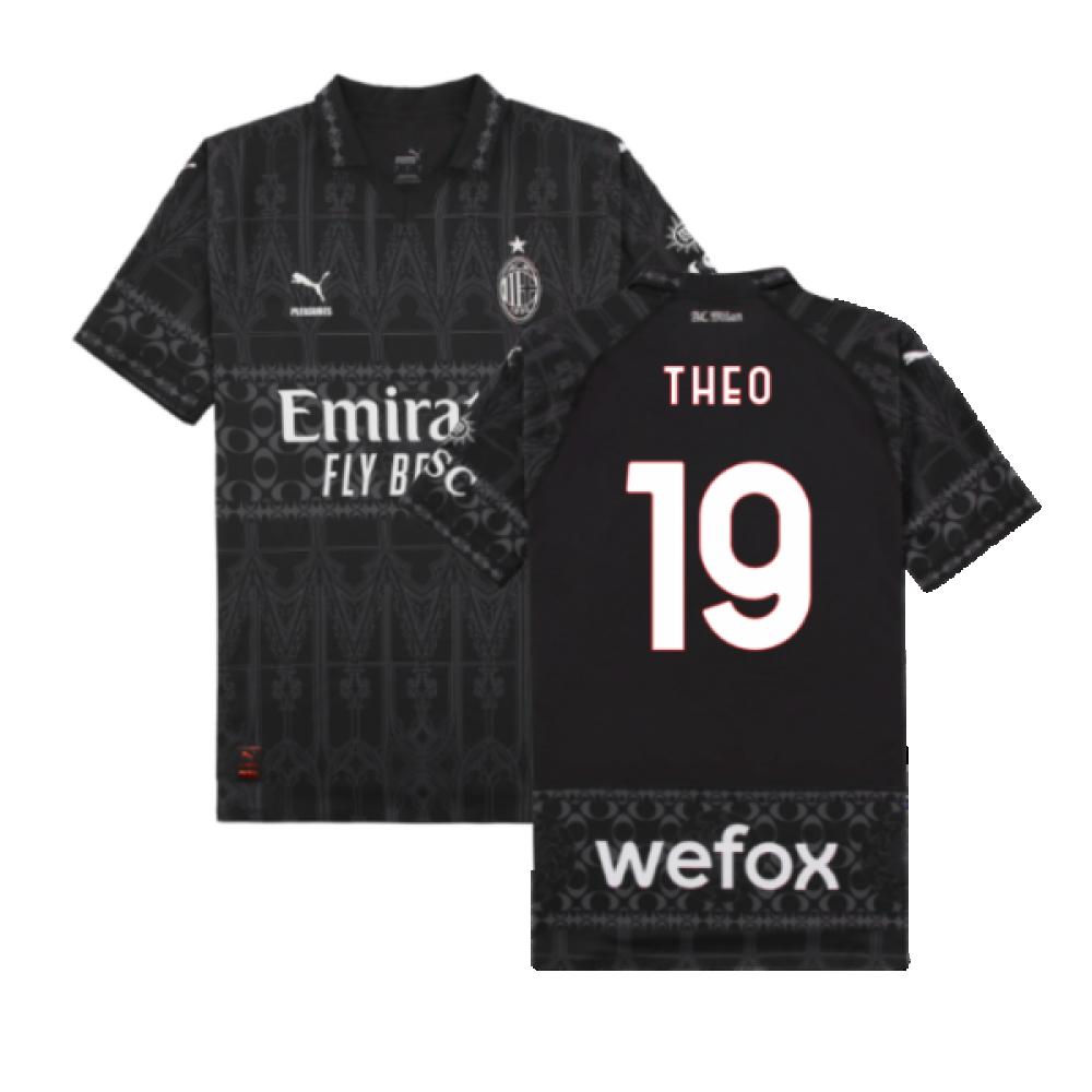 2023-2024 AC Milan x PLEASURES Authentic Jersey (Theo 19)