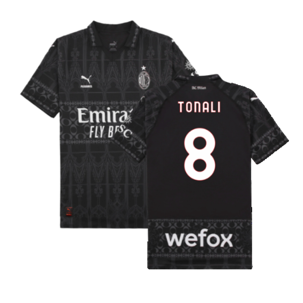 2023-2024 AC Milan x PLEASURES Authentic Jersey (Tonali 8)