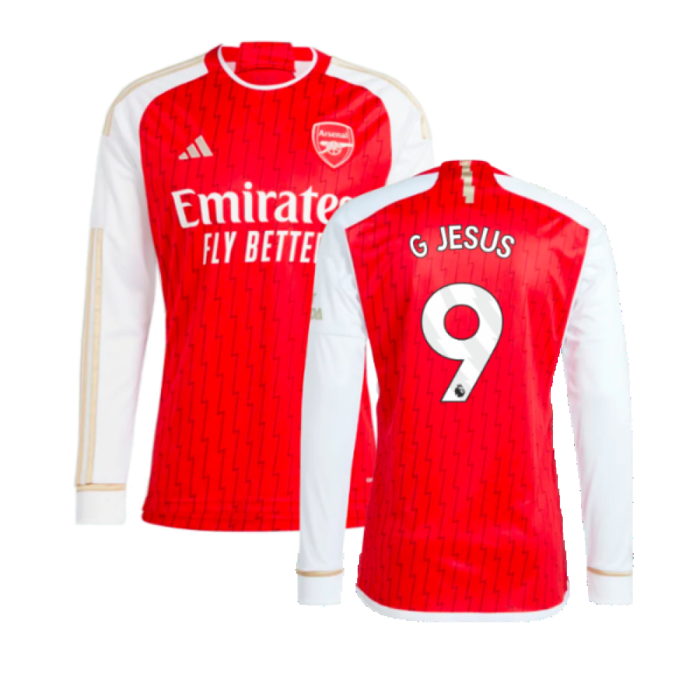 2023-2024 Arsenal Long Sleeve Home Shirt (G Jesus 9)