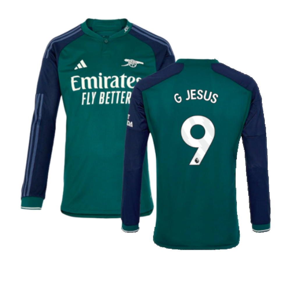 2023-2024 Arsenal Long Sleeve Third Shirt (G Jesus 9)