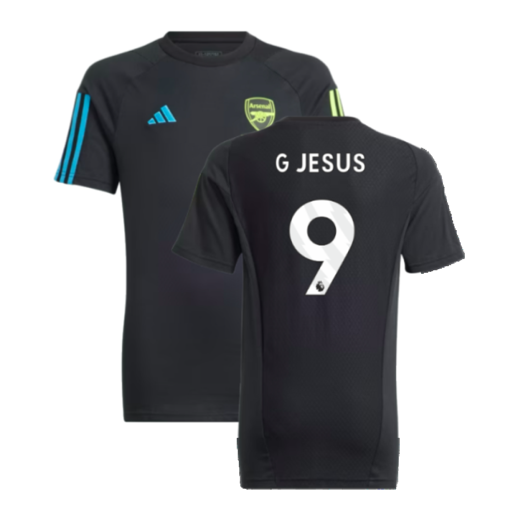 2023-2024 Arsenal Training Tee (Black) - Kids (G Jesus 9)