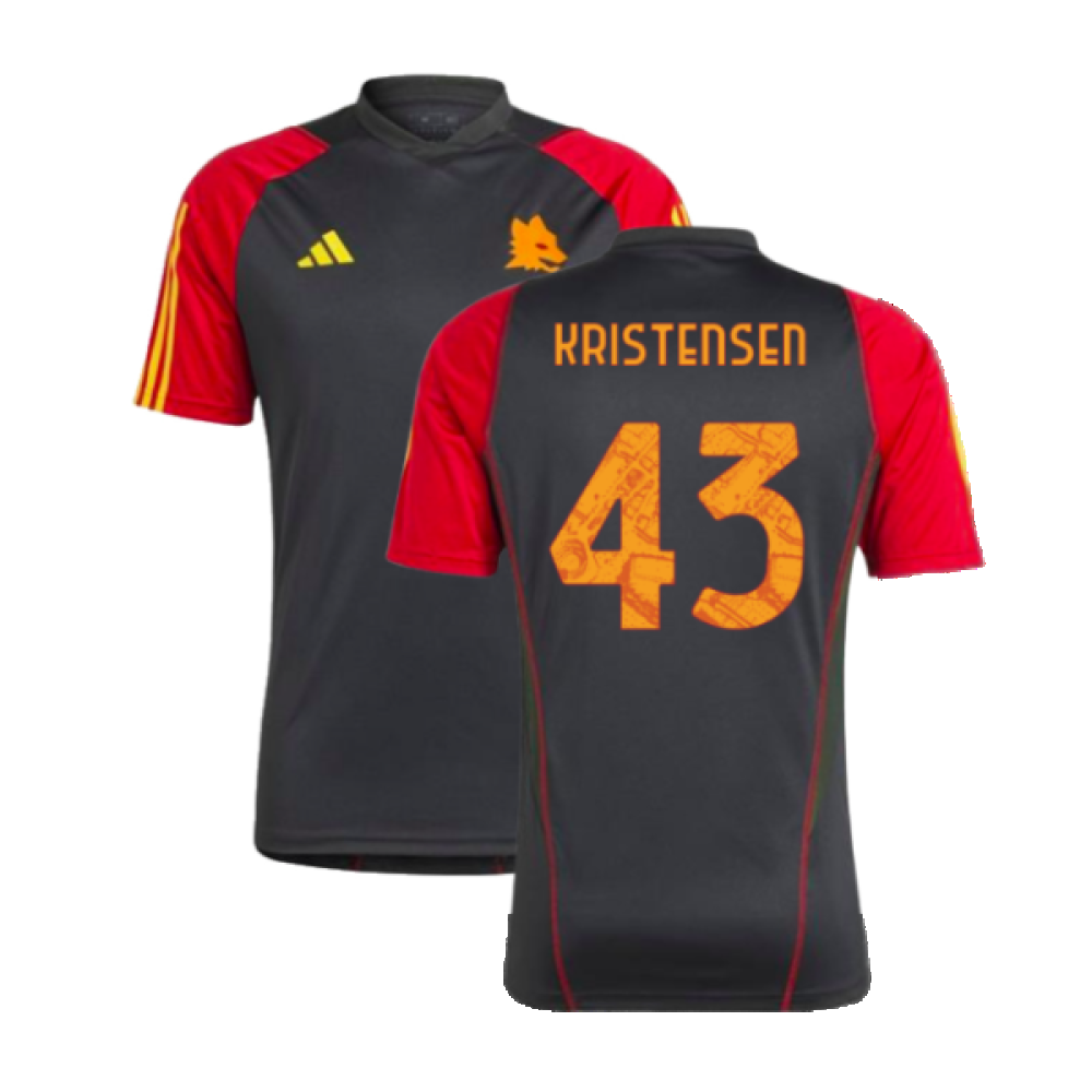 2023-2024 AS Roma Training Shirt (Black) (KRISTENSEN 43)