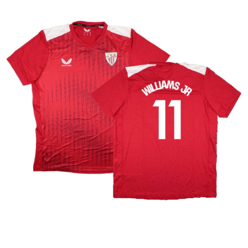 2023-2024 Athletic Bilbao Matchday Home T-Shirt (Red) (Williams JR 11)