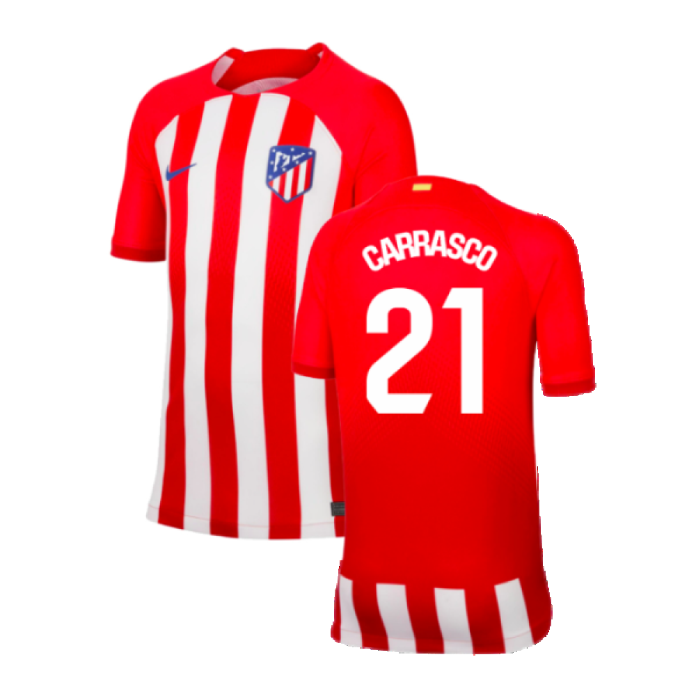 2023-2024 Atletico Madrid Home Shirt (Kids) (Carrasco 21)