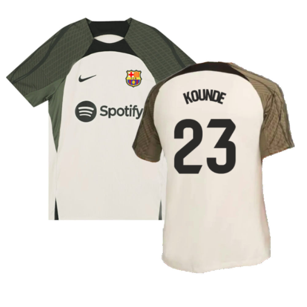 2023-2024 Barcelona Dri-Fit Strike Training Shirt (Grey) (Kounde 23)