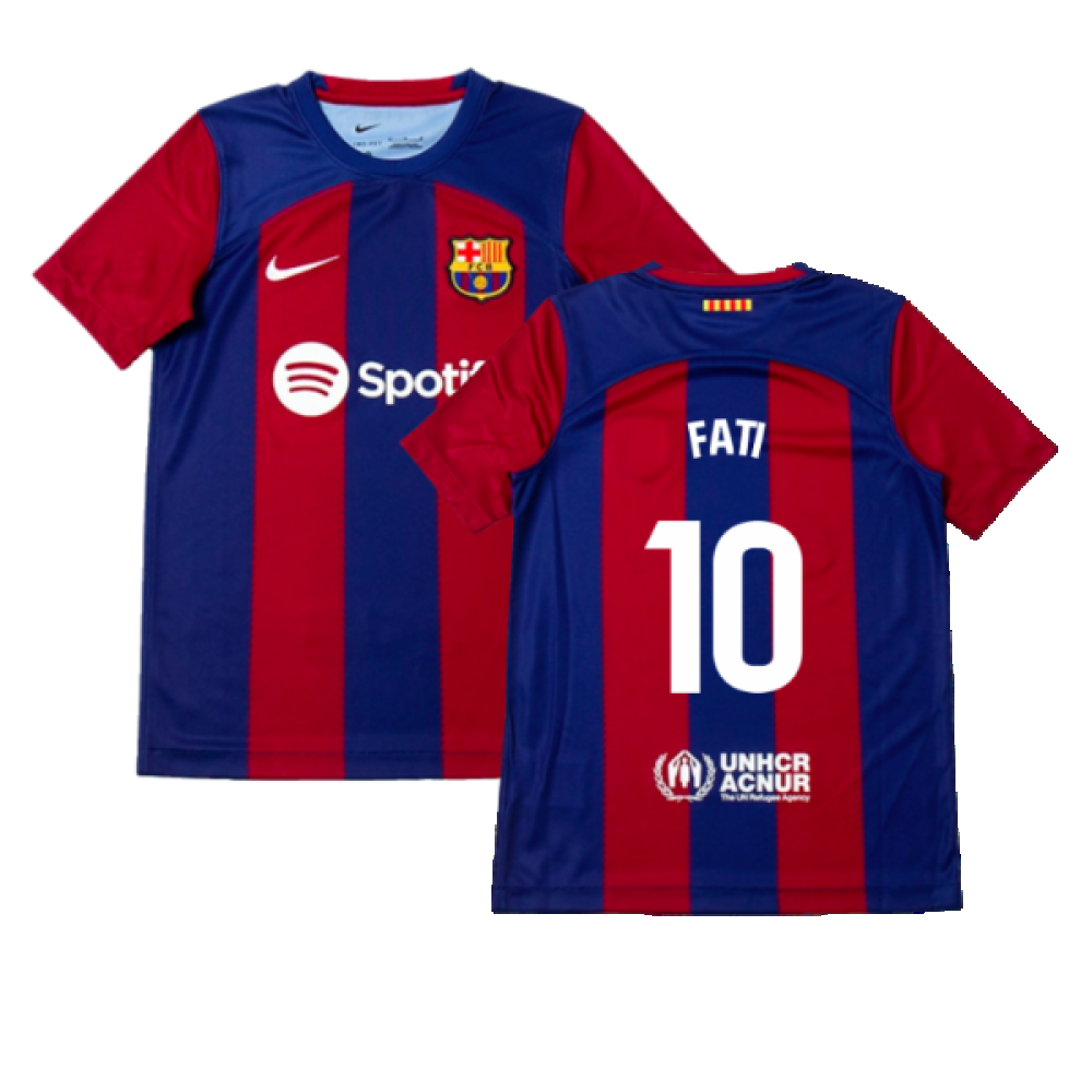 2023-2024 Barcelona Home Shirt (Kids) (Fati 10)