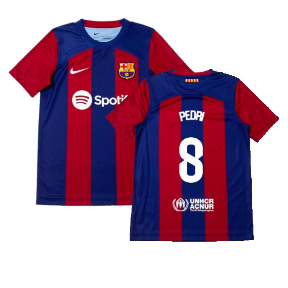 2023-2024 Barcelona Home Shirt (Kids) (Pedri 8)