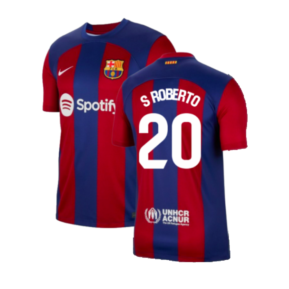 2023-2024 Barcelona Home Shirt (S Roberto 20)