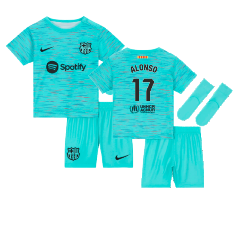 2023-2024 Barcelona Infants Baby Third Kit (Alonso 17)