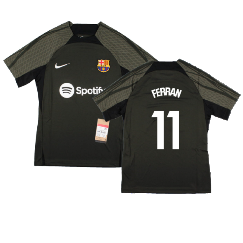 2023-2024 Barcelona Strike Dri-Fit Training Shirt (Sequoia) - Kids (Ferran 11)