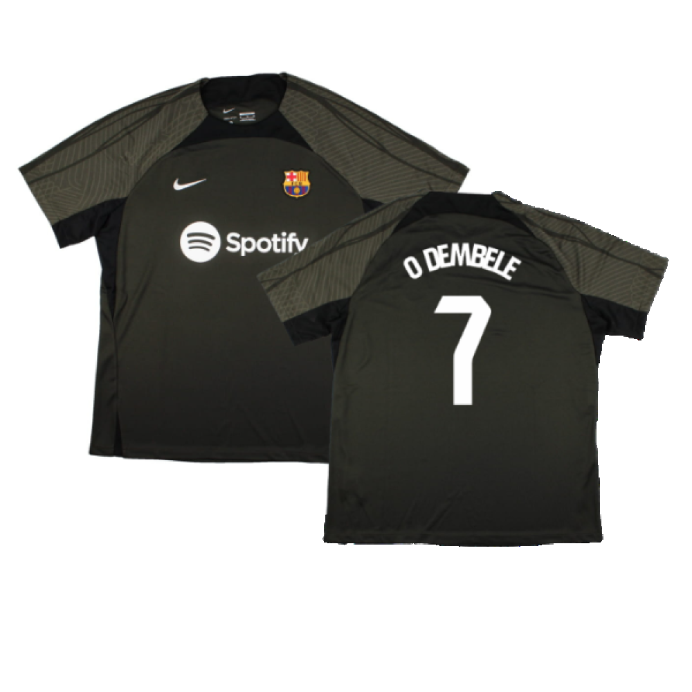 2023-2024 Barcelona Strike Dri-Fit Training Shirt (Sequoia) (O Dembele 7)