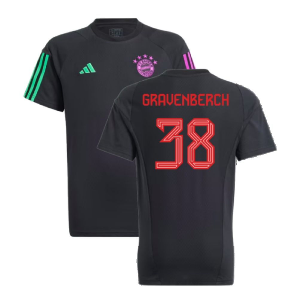 2023-2024 Bayern Munich Core Tee (Black) - Kids (Gravenberch 38)