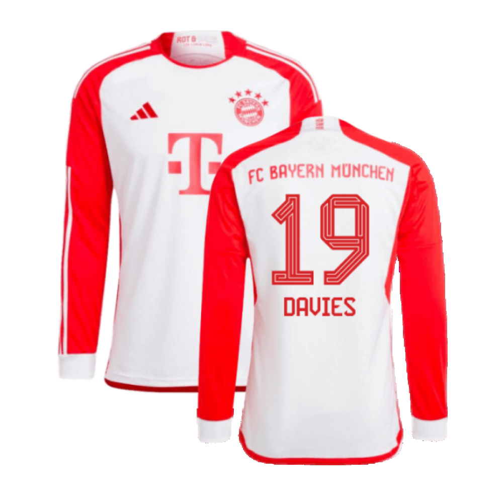 2023-2024 Bayern Munich Long Sleeve Home Shirt (Davies 19)