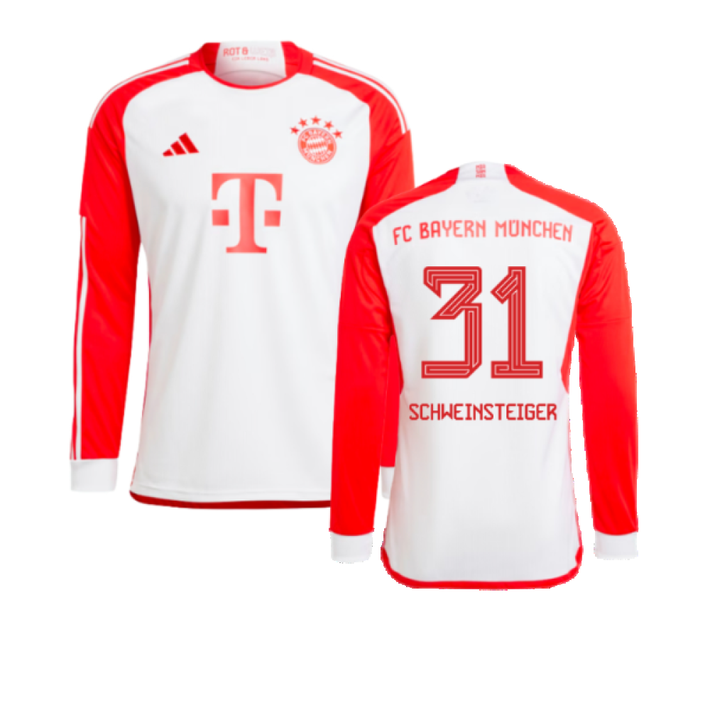 2023-2024 Bayern Munich Long Sleeve Home Shirt (Kids) (Schweinsteiger 31)