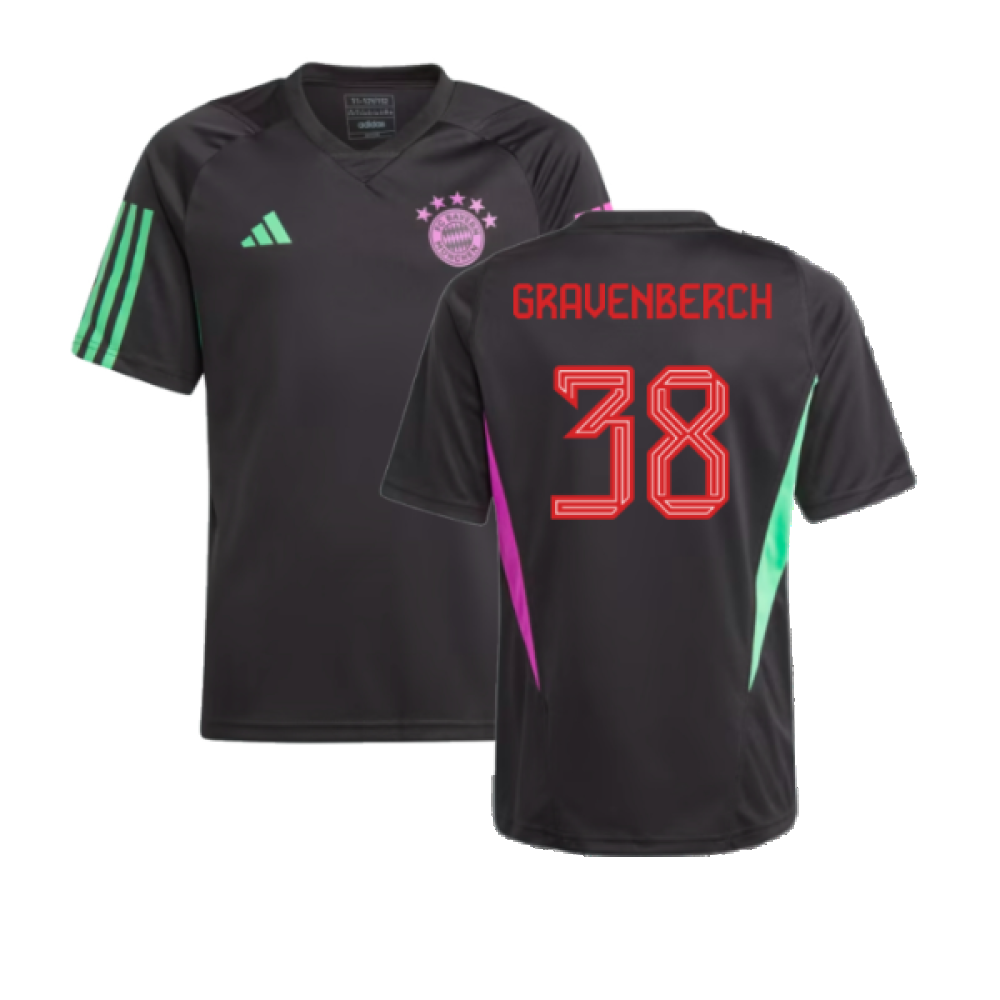 2023-2024 Bayern Munich Training Shirt (Black) - Kids (Gravenberch 38)