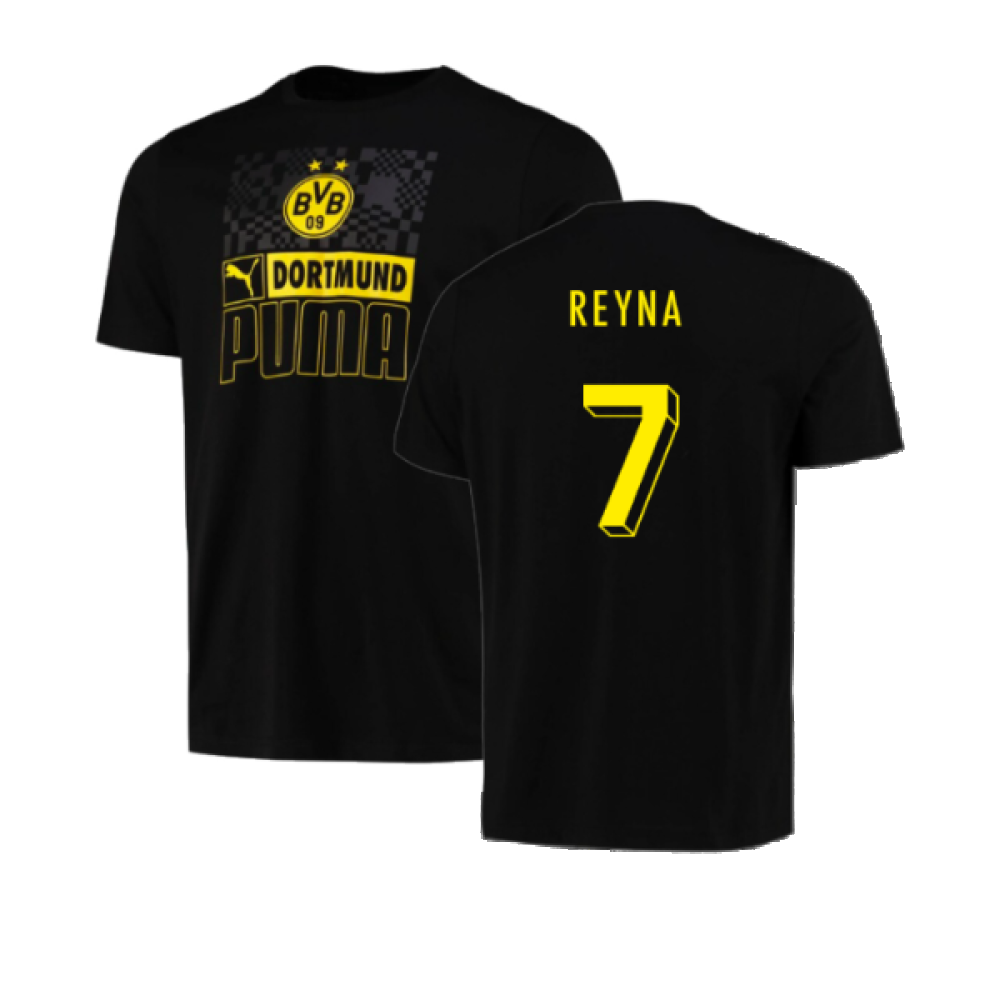 2023-2024 Borussia Dortmund FtblCore AOP Tee (Black) (Reyna 7)