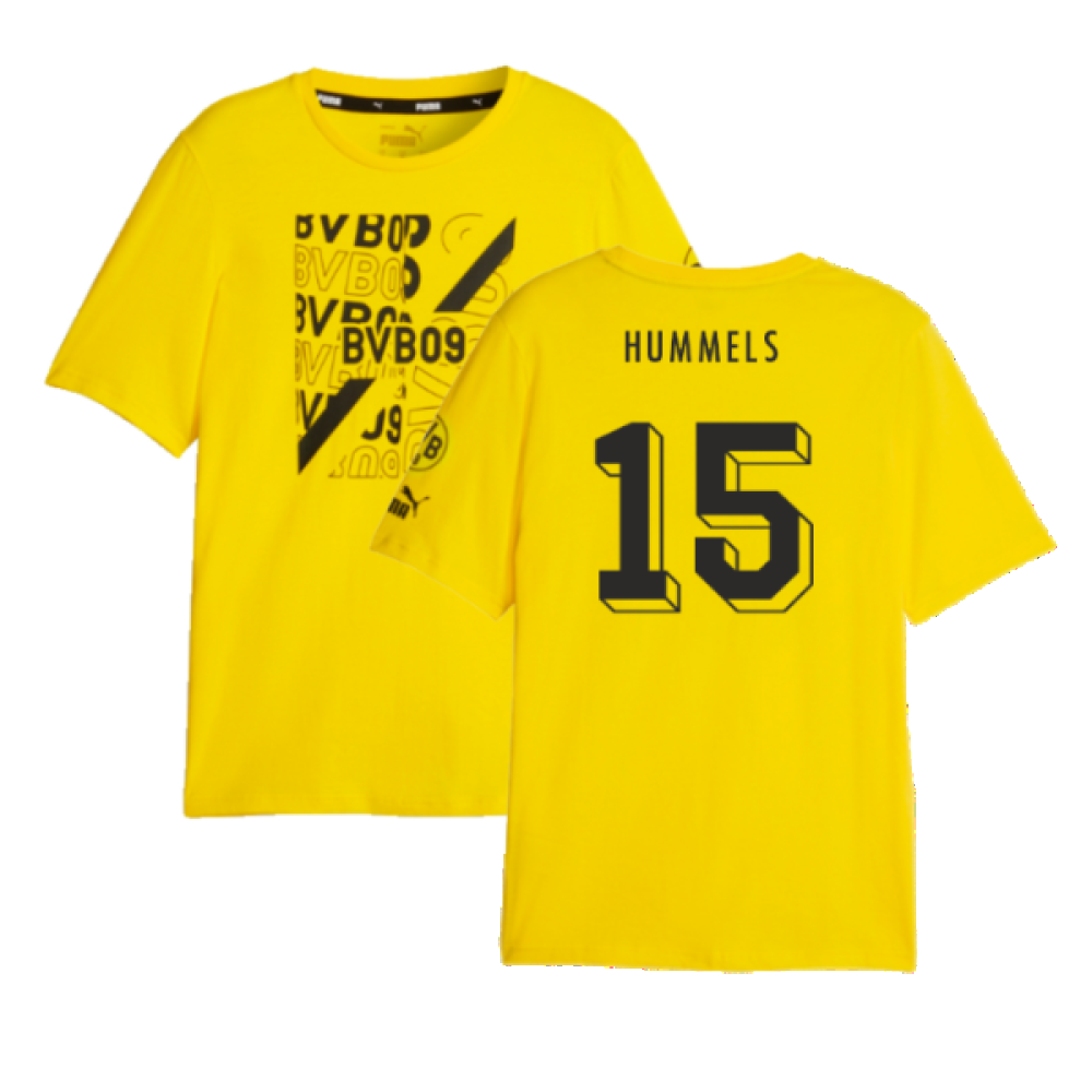 2023-2024 Borussia Dortmund FtblCore Graphic Tee (Yellow) (Hummels 15)