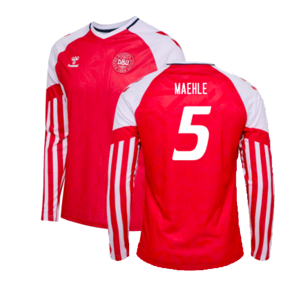 2023-2024 Denmark Long Sleeve Home Shirt (Maehle 5)