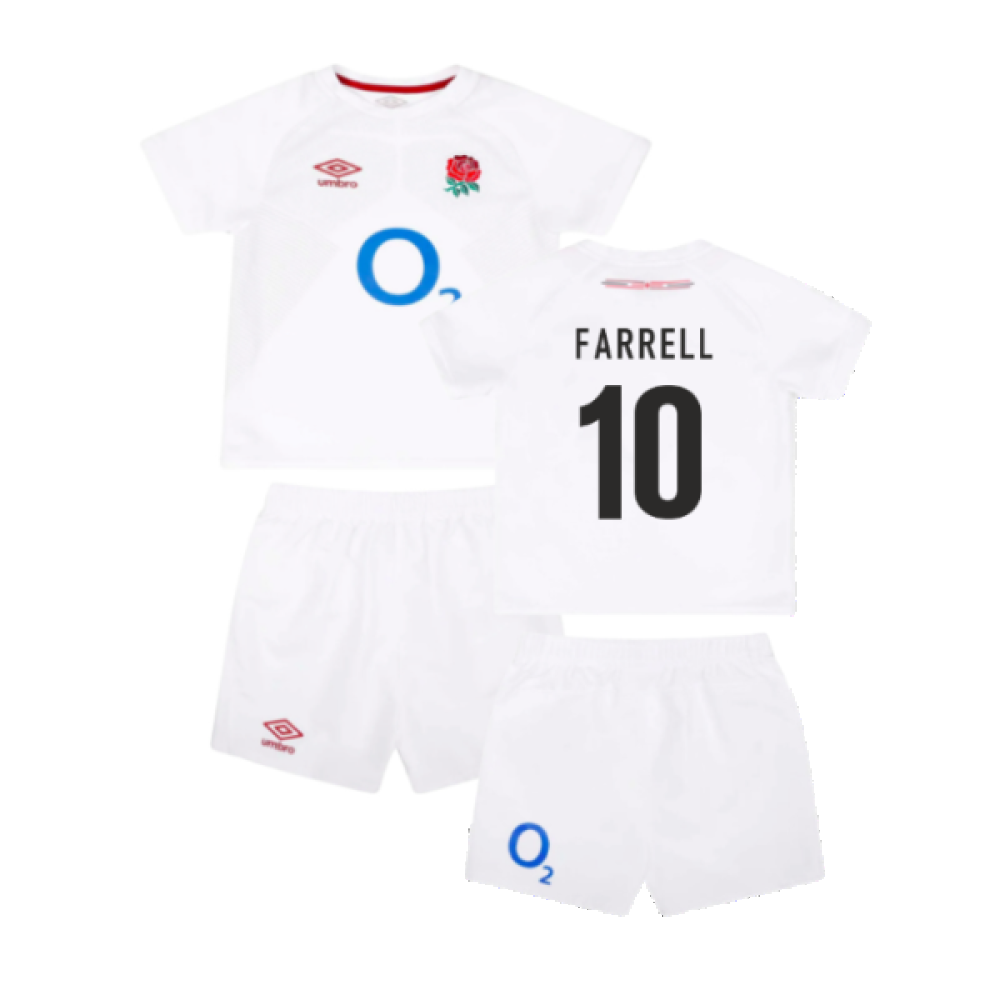 2023-2024 England Rugby Home Replica Infant Mini Kit (Farrell 10)