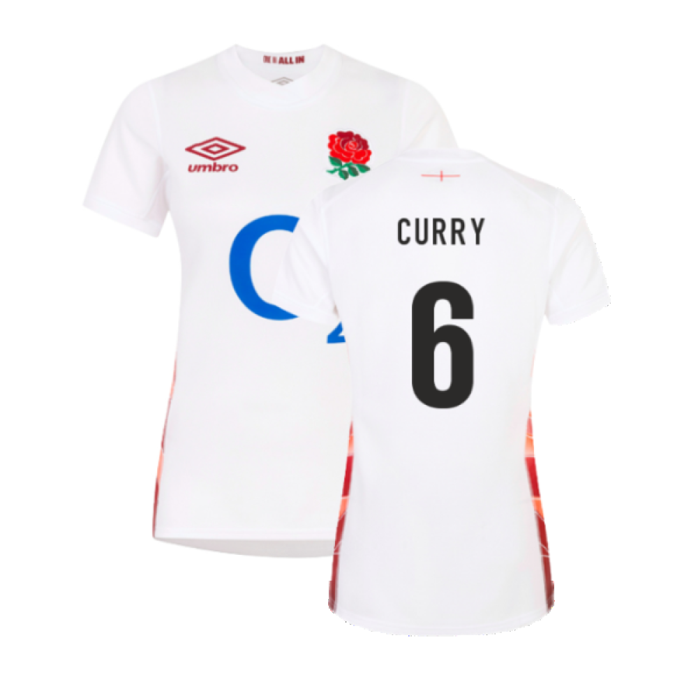 2023-2024 England Rugby Red Roses Rugby Jersey (Ladies) (Curry 6)