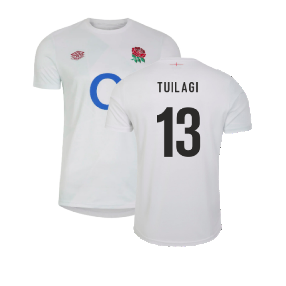 2023-2024 England Rugby Warm Up Jersey (Brilliant White) (Tuilagi 13)