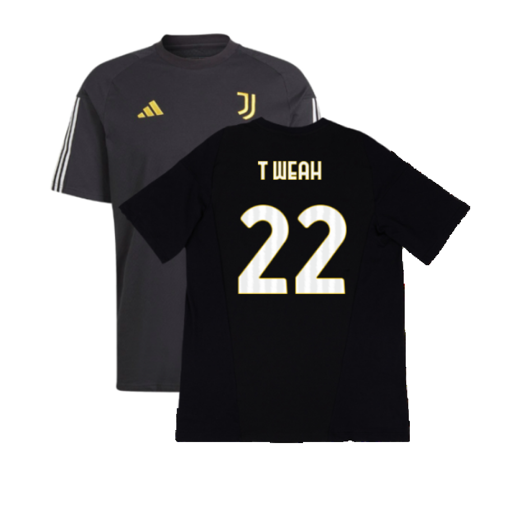 2023-2024 Juventus Cotton Tee (Black) (T Weah 22)