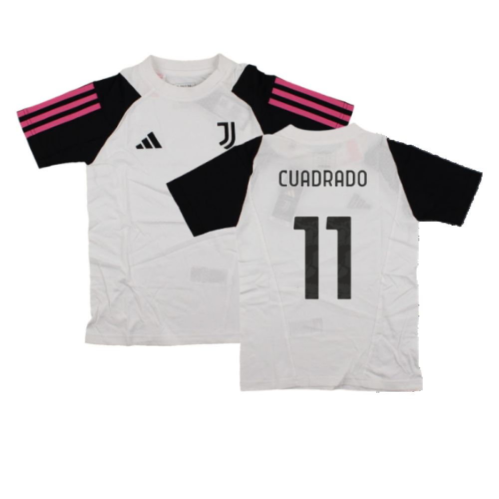 2023-2024 Juventus Cotton Tee (White) - Kids (CUADRADO 11)