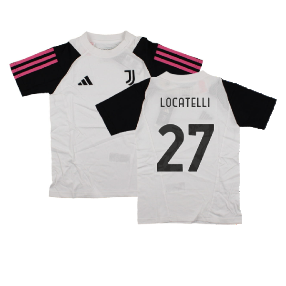 2023-2024 Juventus Cotton Tee (White) - Kids (LOCATELLI 27)