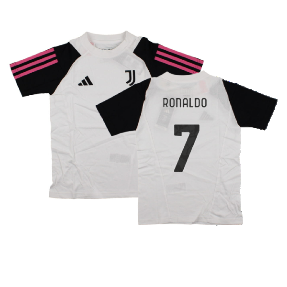 2023-2024 Juventus Cotton Tee (White) - Kids (RONALDO 7)