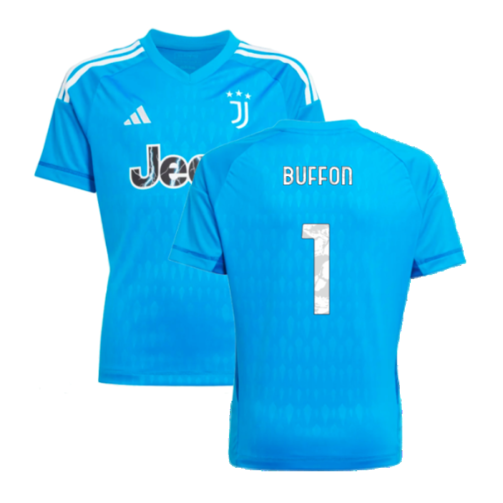 2023-2024 Juventus Home Goalkeeper Shirt (Blue) - Kids (Buffon 1)