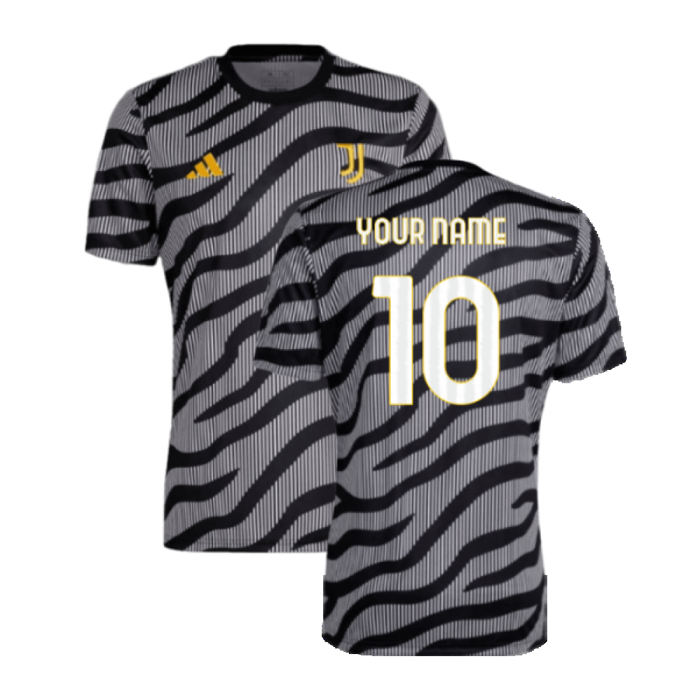 2023-2024 Juventus Pre-Match Shirt (Black) (Your Name)