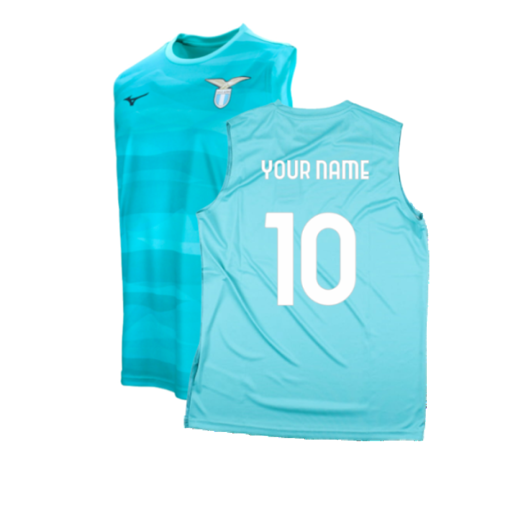 2023-2024 Lazio Sleeveless Training Shirt (Azure) (Your Name)