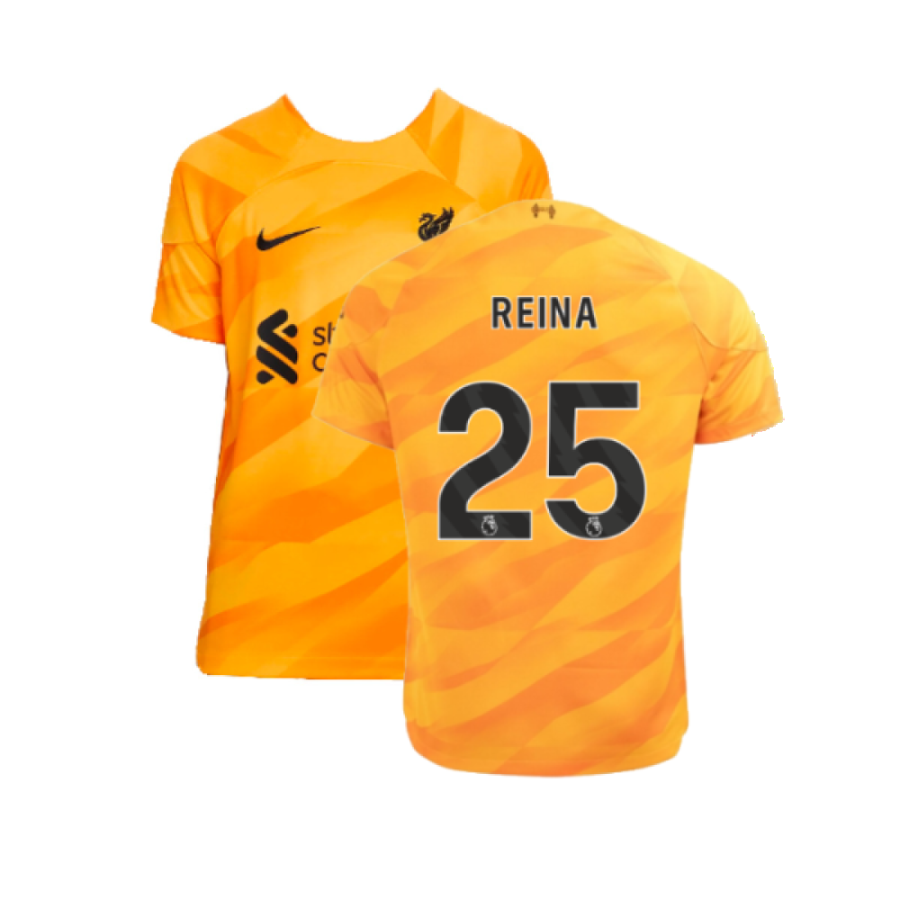 2023-2024 Liverpool Away Goalkeeper Shirt (Orange) - Kids (Reina 25)