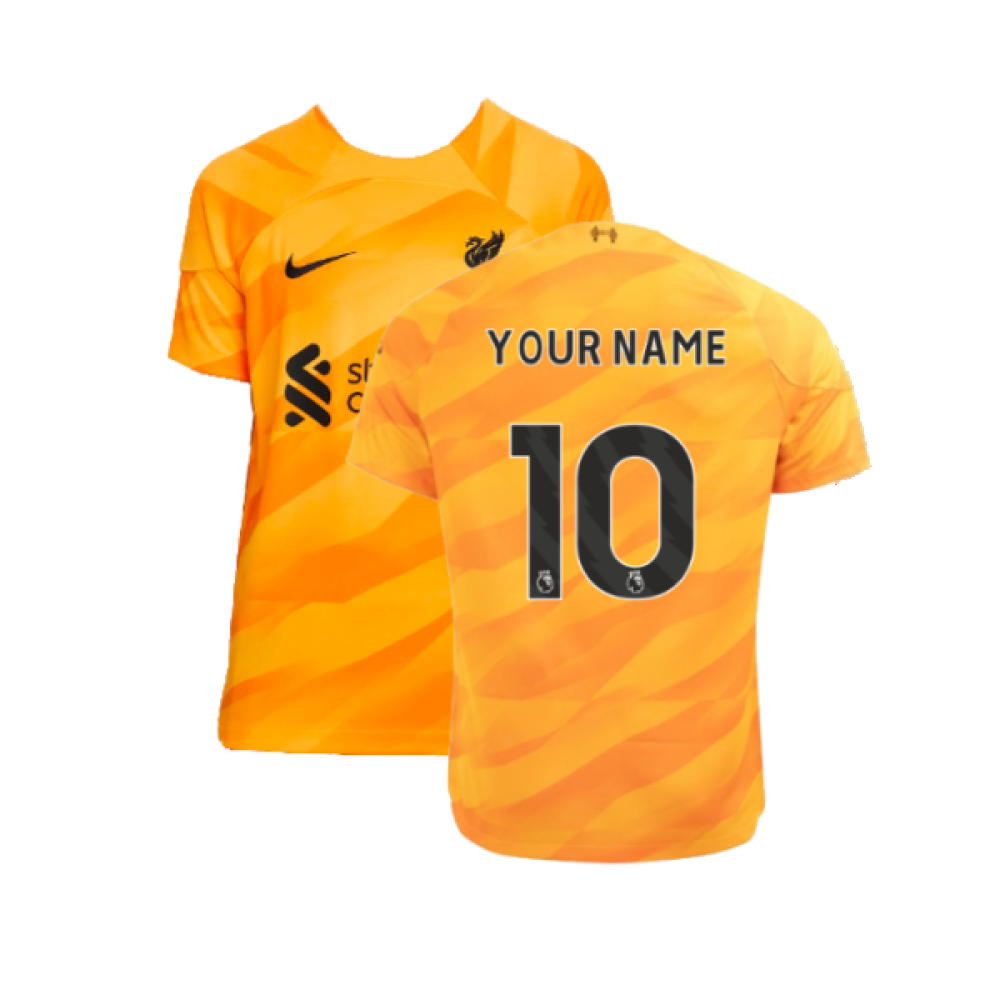 2023-2024 Liverpool Away Goalkeeper Shirt (Orange) - Kids (Your Name)